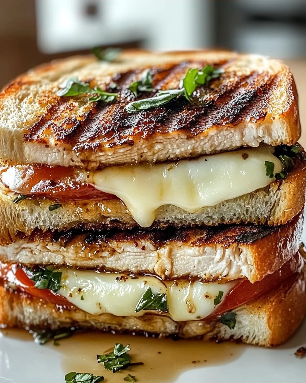 Aromatisch Gegrilltes Balsamico-Sandwich mit Käseschmelz