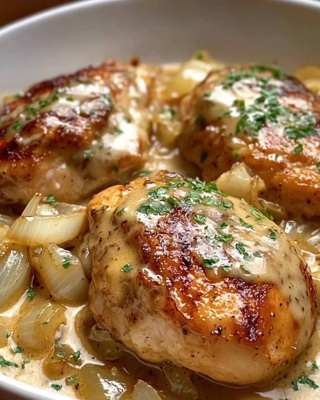 Bestes Zwiebel Sahne Hähnchen Rezept – Einfach & Cremig!
