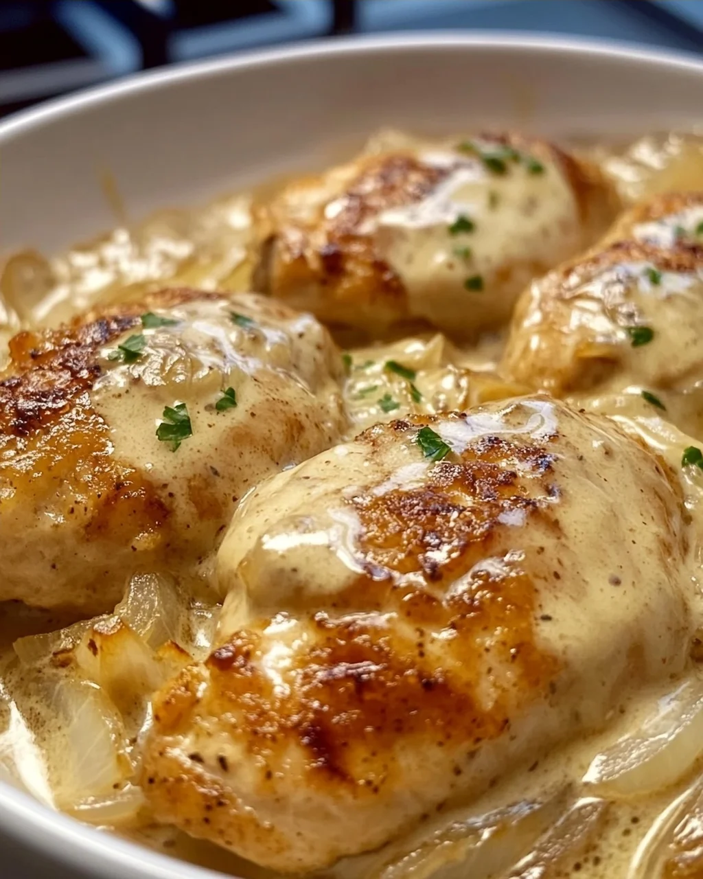 Bestes Zwiebel Sahne Hähnchen Rezept – Einfach & Cremig!