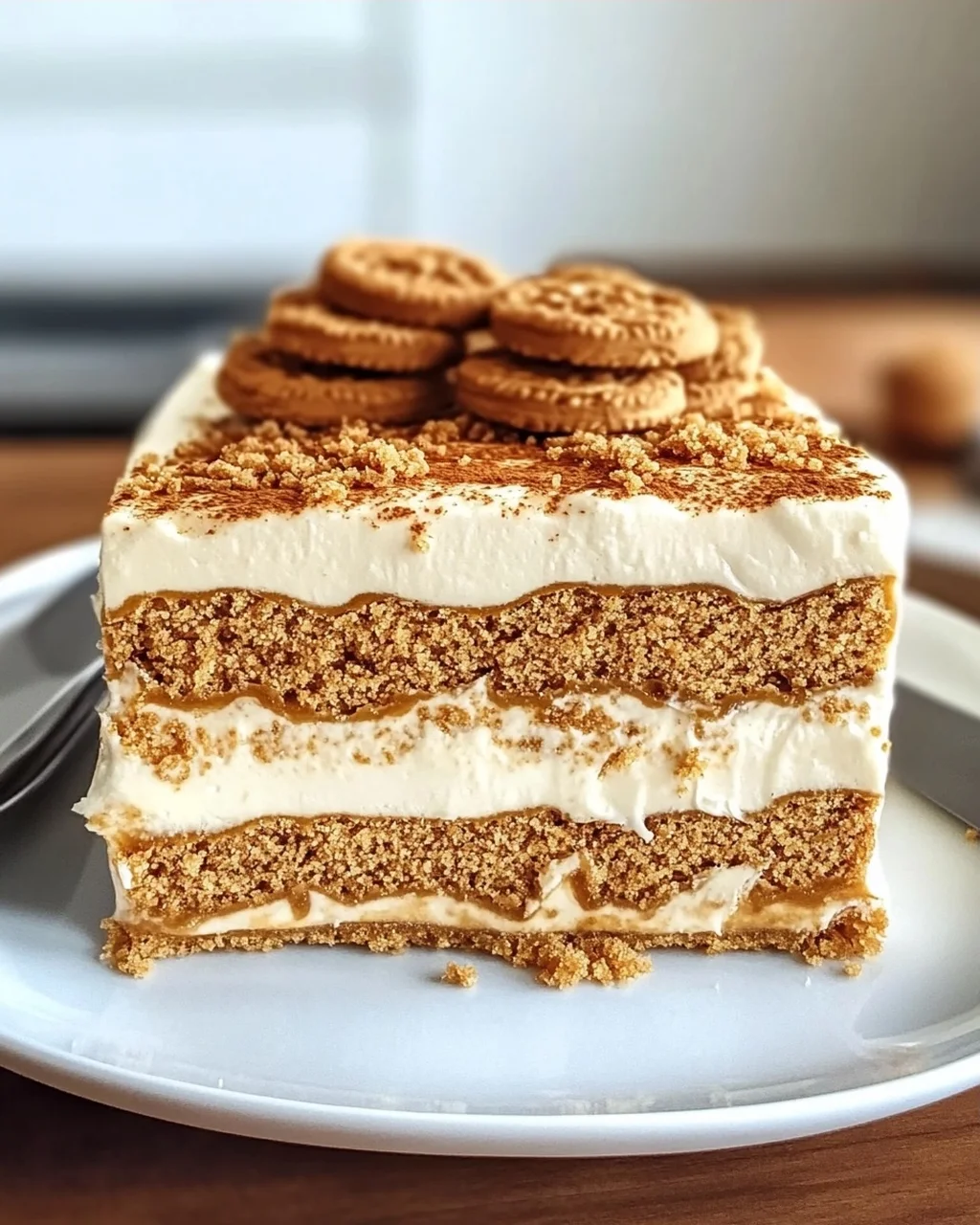 Biscoff Kühlschrankkuchen mit 4 Zutaten