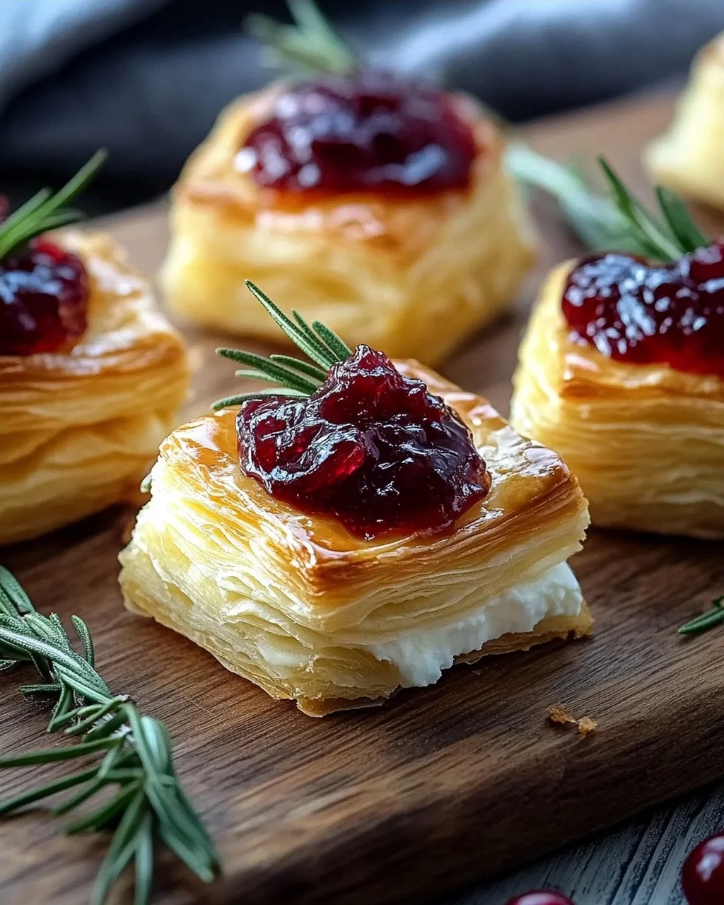 Blätterteig-Häppchen mit Camembert