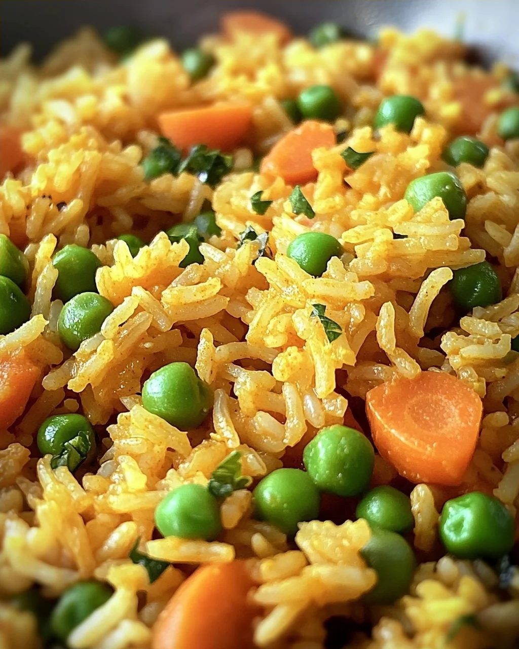 Curryreis mit Erbsen und Möhren