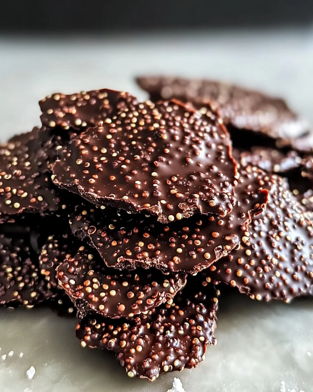 Dunkle Schokoladen-Quinoa-Crisps: Knusprige Versuchung
