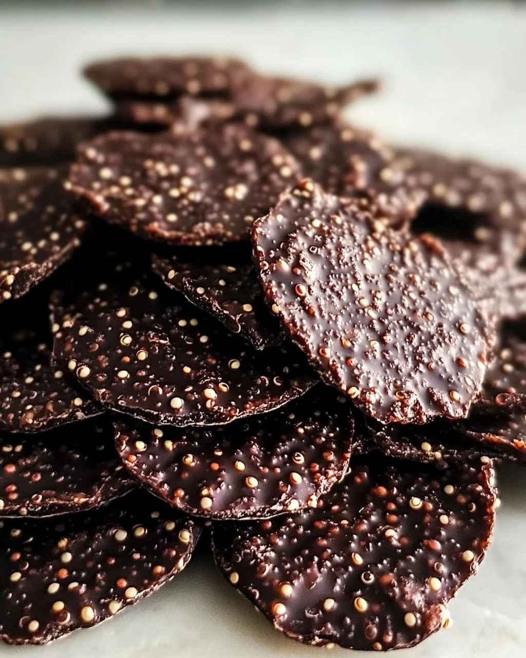 Dunkle Schokoladen-Quinoa-Crisps: Knusprige Versuchung