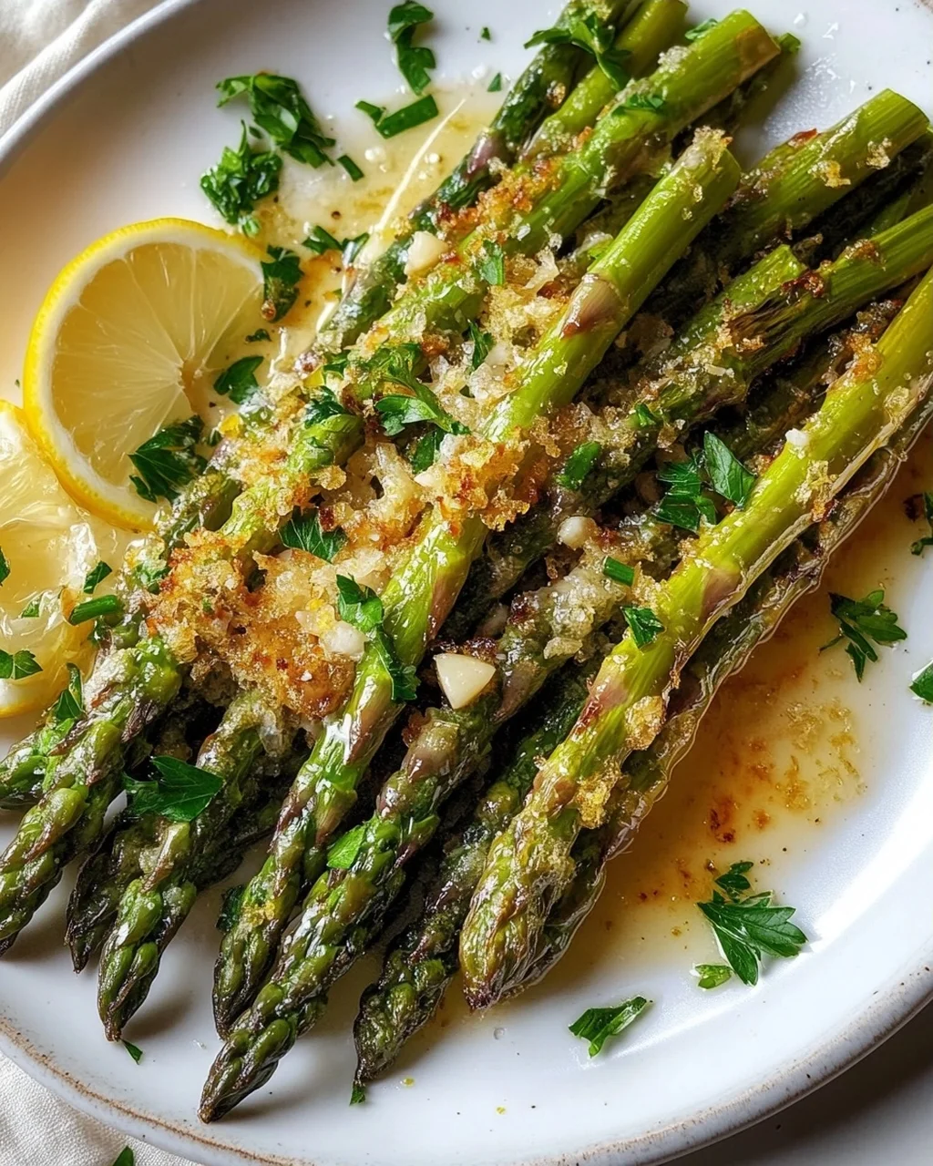 Fried Green Asparagus with Garlic and Lemon Recipe