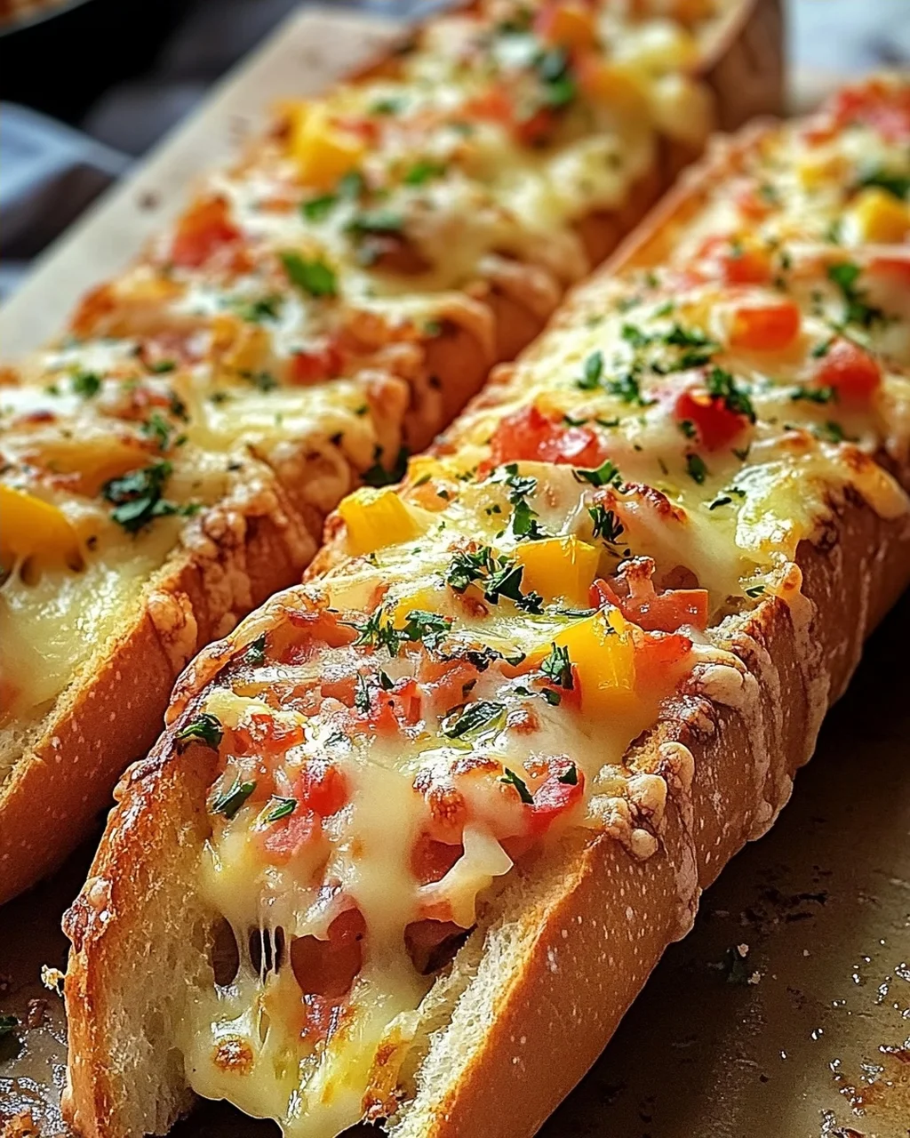 Gefüllte Ofen-Baguettes
