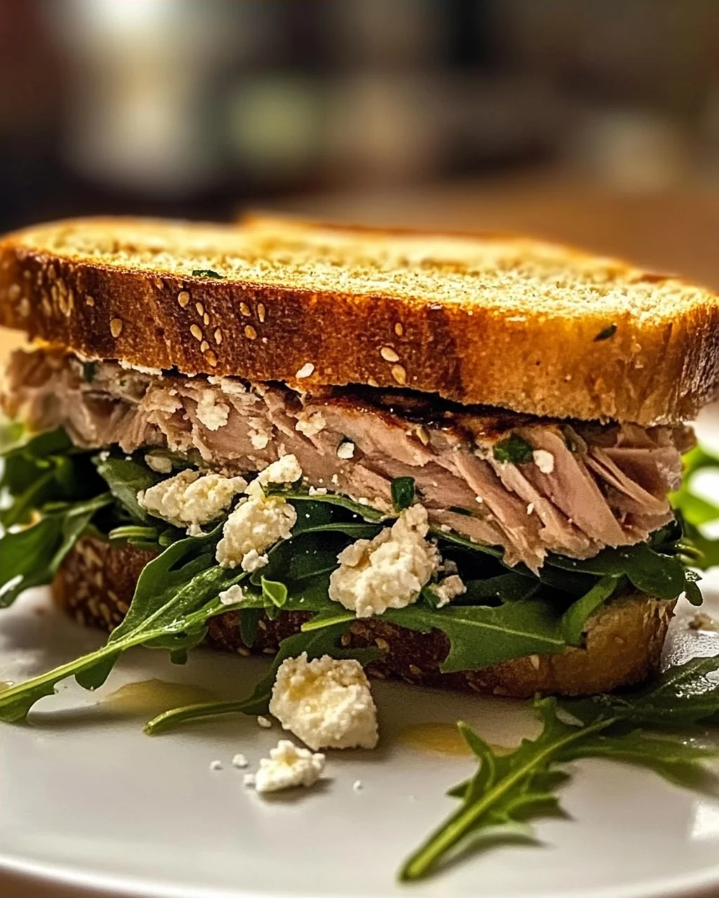 Gegrilltes Thunfisch-Sandwich mit Feta