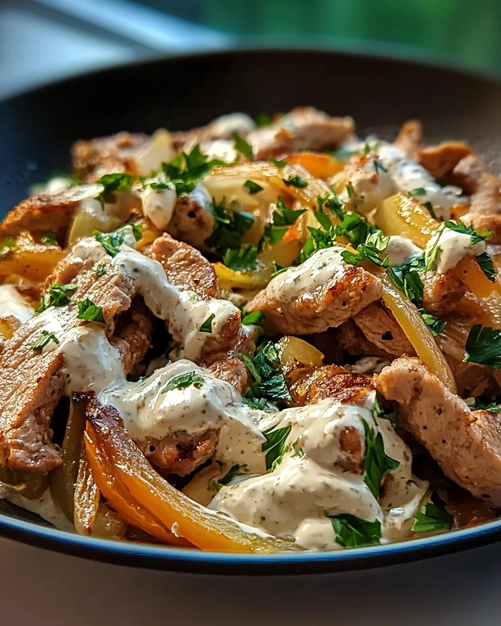 Gyros Pfanne mit Frischkäse: Cremig, würzig & super lecker!