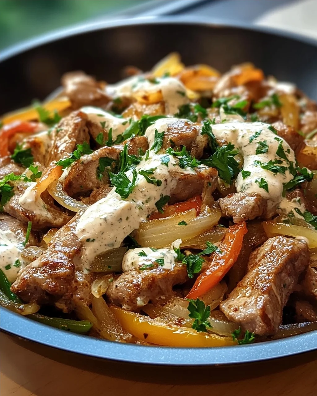 Gyros Pfanne mit Frischkäse: Cremig, würzig & super lecker!
