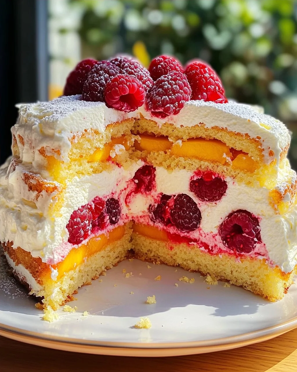 Himbeer-Pfirsich-Torte