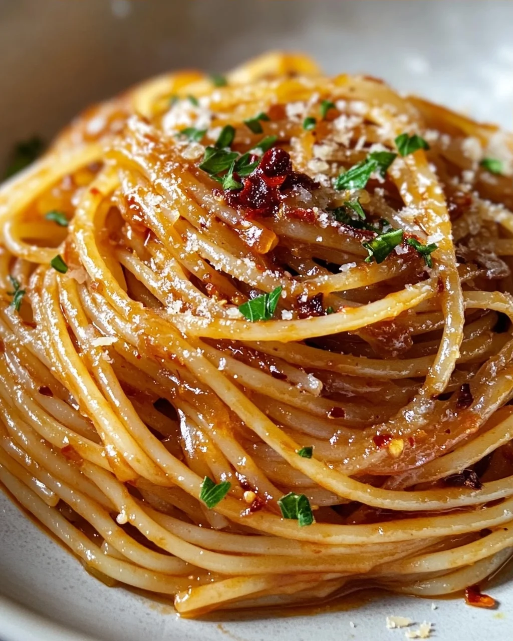 Karamellisierte Zwiebel Pasta mit Chiliöl – Ein Genuss!