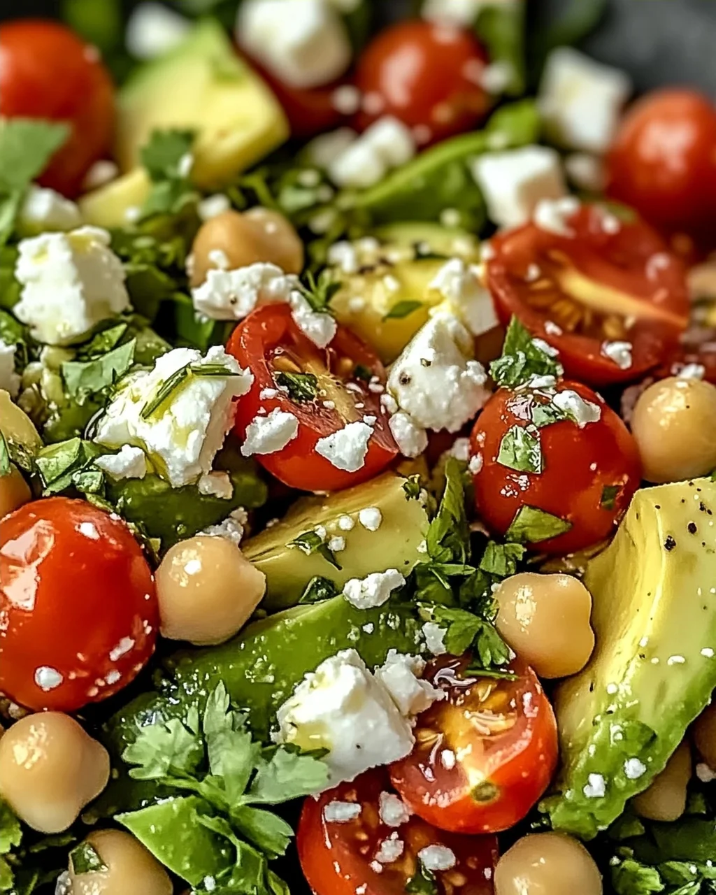 Kichererbsen Feta Avocado Salat für Frische und Genuss