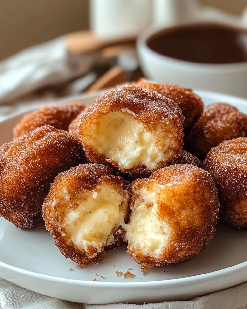 Knusprige Churro Käsekuchen-Bites aus der Heißluftfritteuse