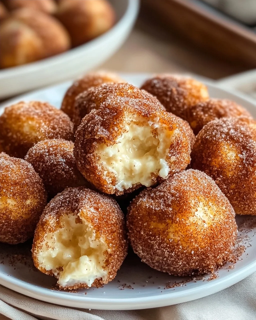 Knusprige Churro Käsekuchen-Bites aus der Heißluftfritteuse