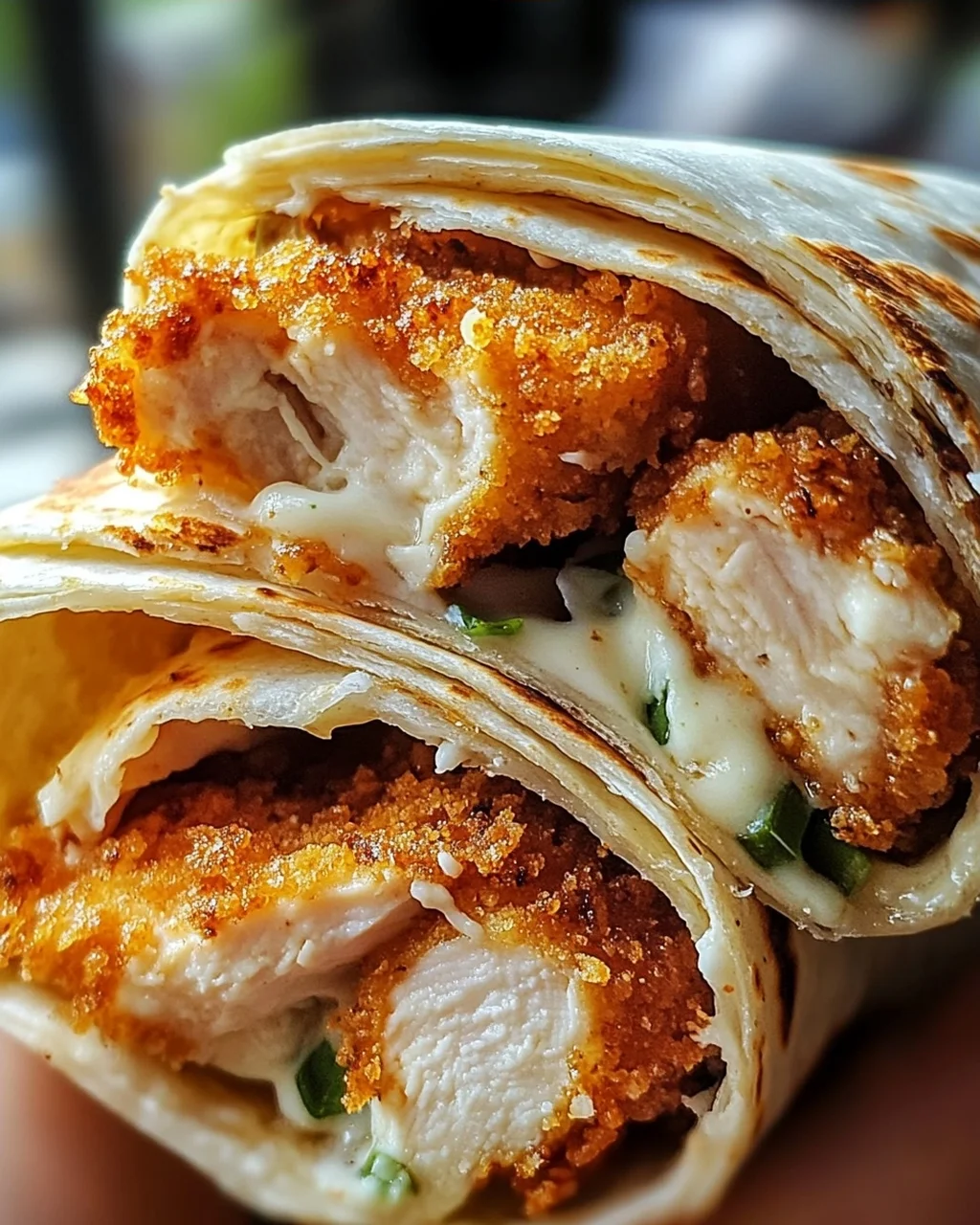 Knusprige, Käsige Knoblauch-Hühnchen-Wraps