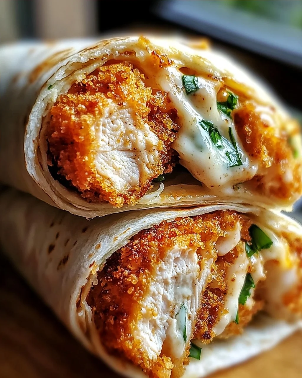 Knusprige, Käsige Knoblauch-Hühnchen-Wraps