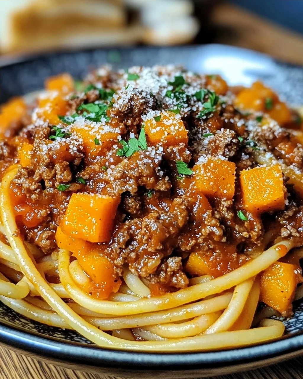 Kürbis-Rindfleisch-Bolognese
