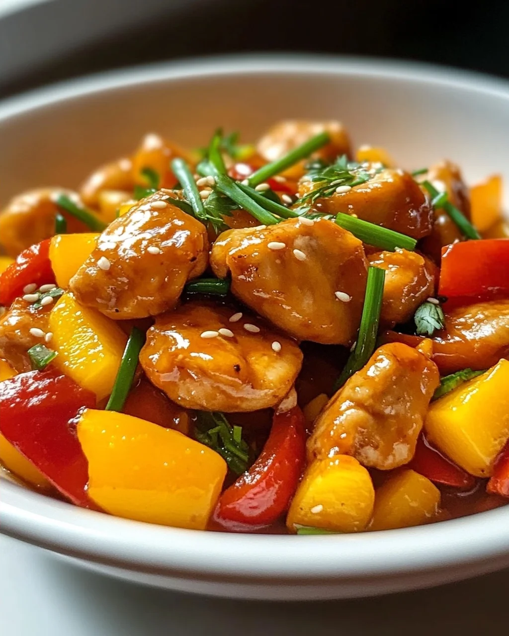 Mango Chicken mit süßer Paprika-Pracht