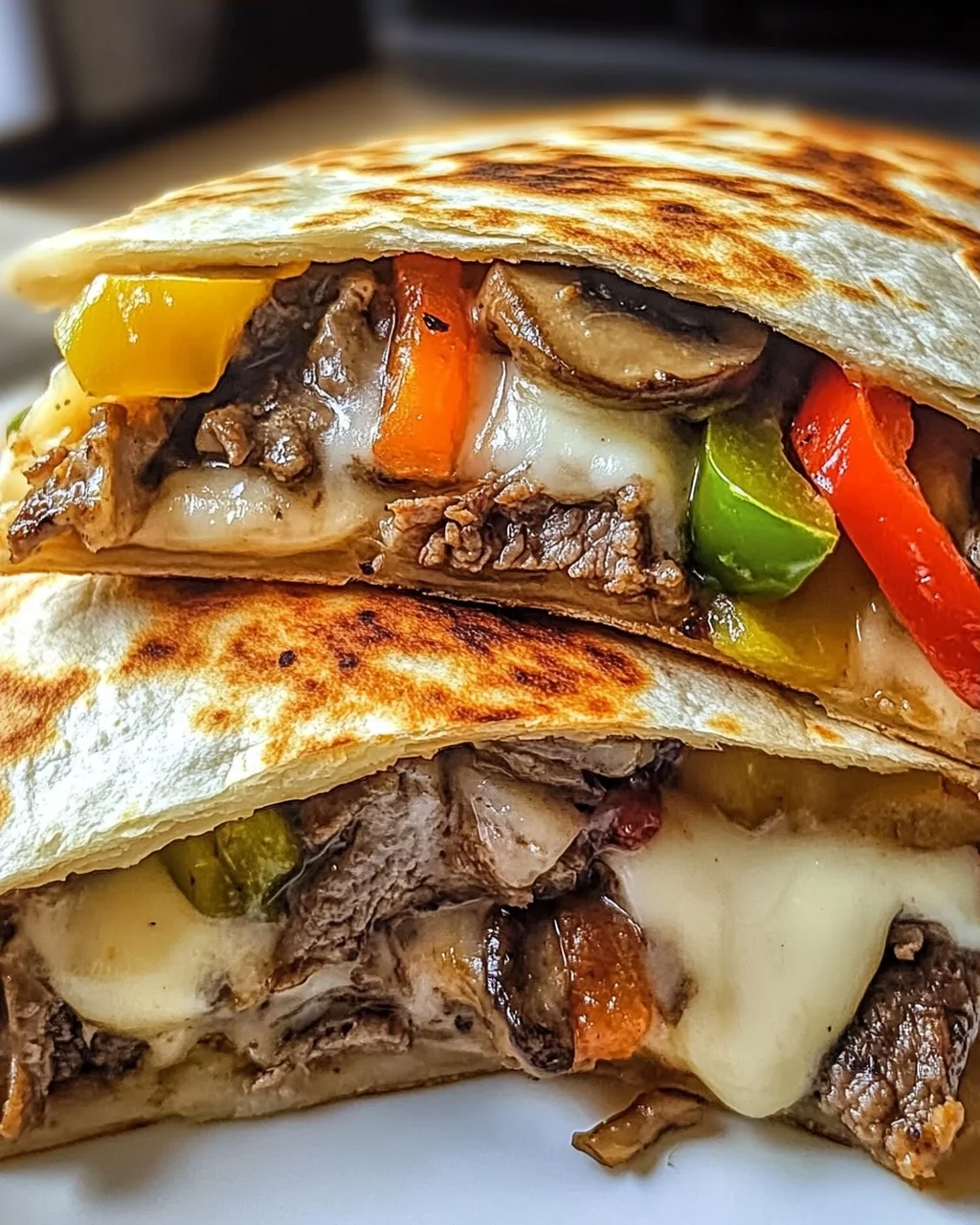Philly Cheesesteak Quesadilla für ein schnelles Essen