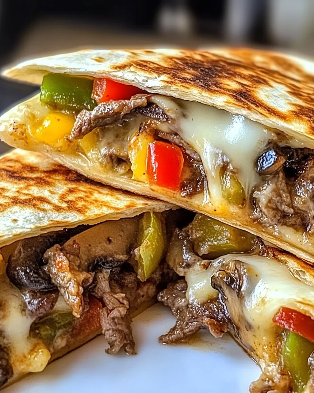 Philly Cheesesteak Quesadilla für ein schnelles Essen