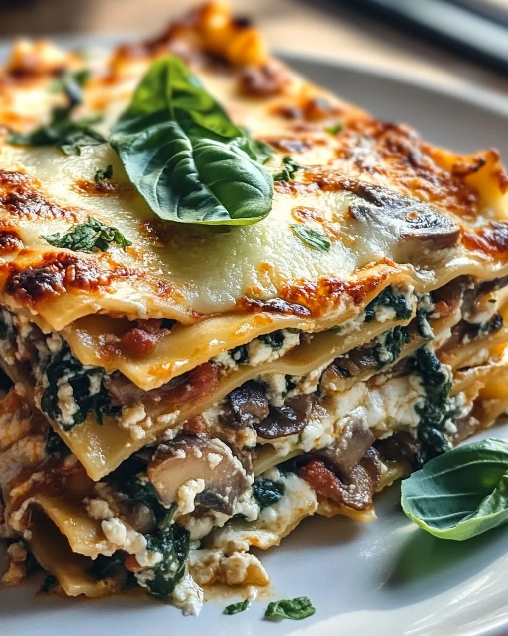 Pilz-Spinat-Lasagne