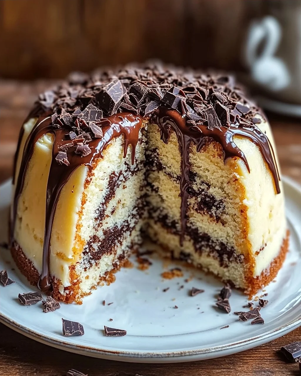 Saftiger und lockerer Eierlikörkuchen mit Schokoraspeln