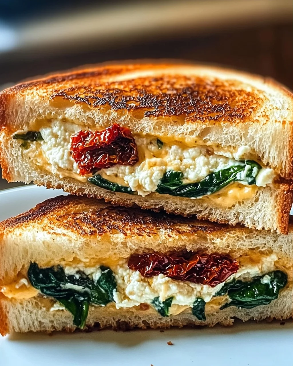 Sonnentrockene Tomate Spinat Ricotta Grillkäse Traum