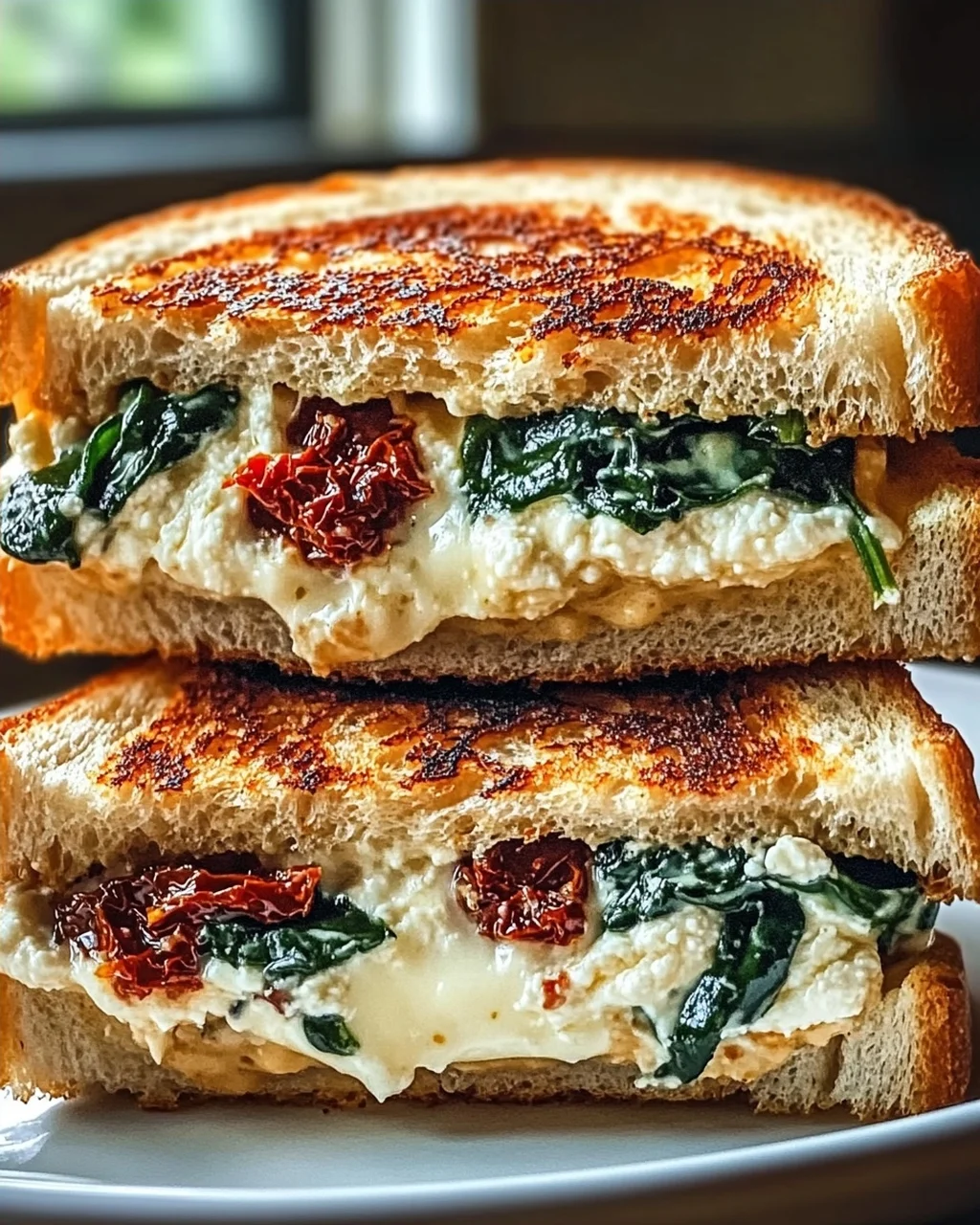 Sonnentrockene Tomate Spinat Ricotta Grillkäse Traum