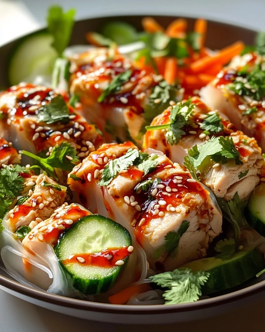 Spicy Asian Chili Chicken Rice Paper Wraps: Easy & Fresh