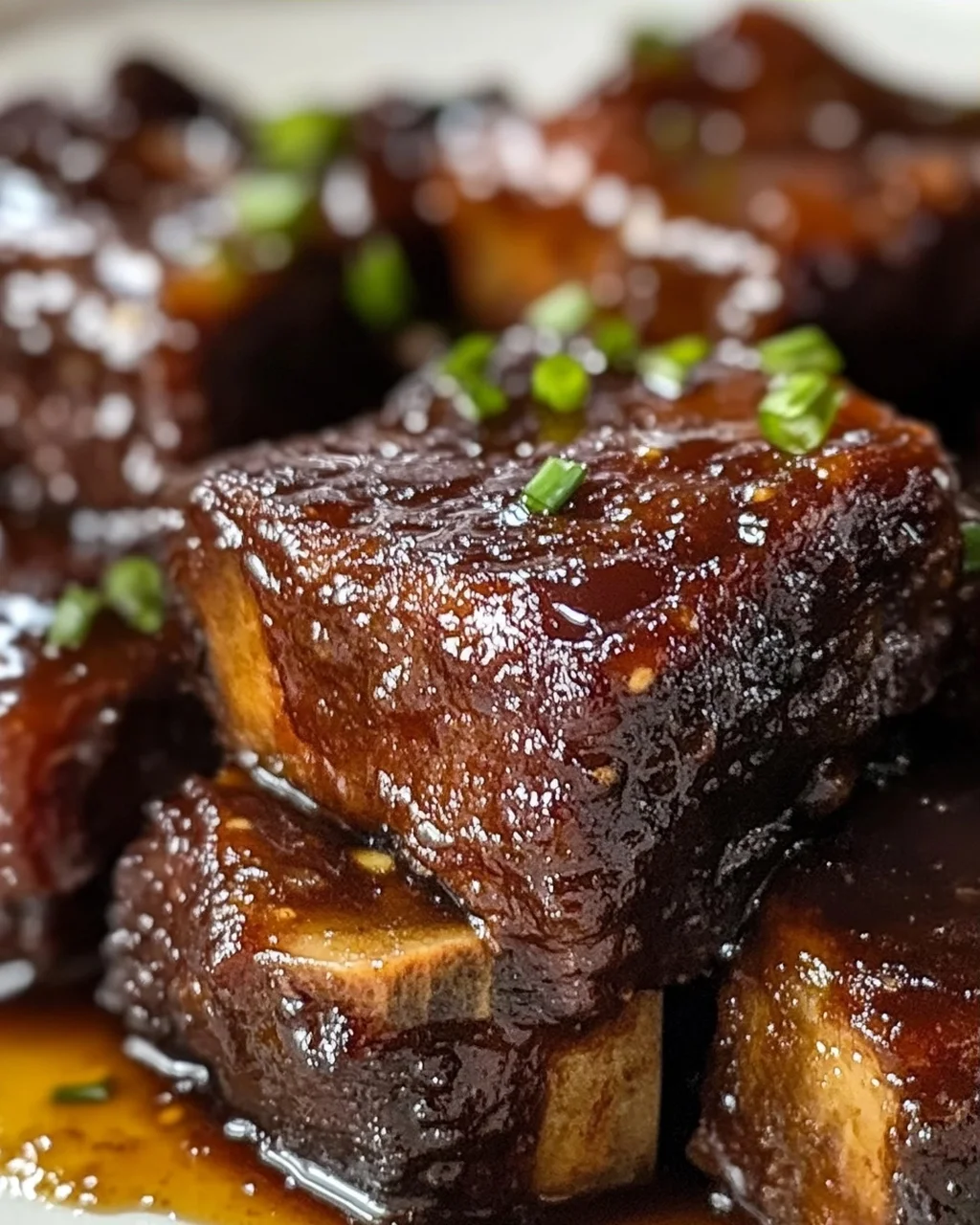 Whiskey-Extrakt glasierte Rindershort Ribs Blechbraten Rezept