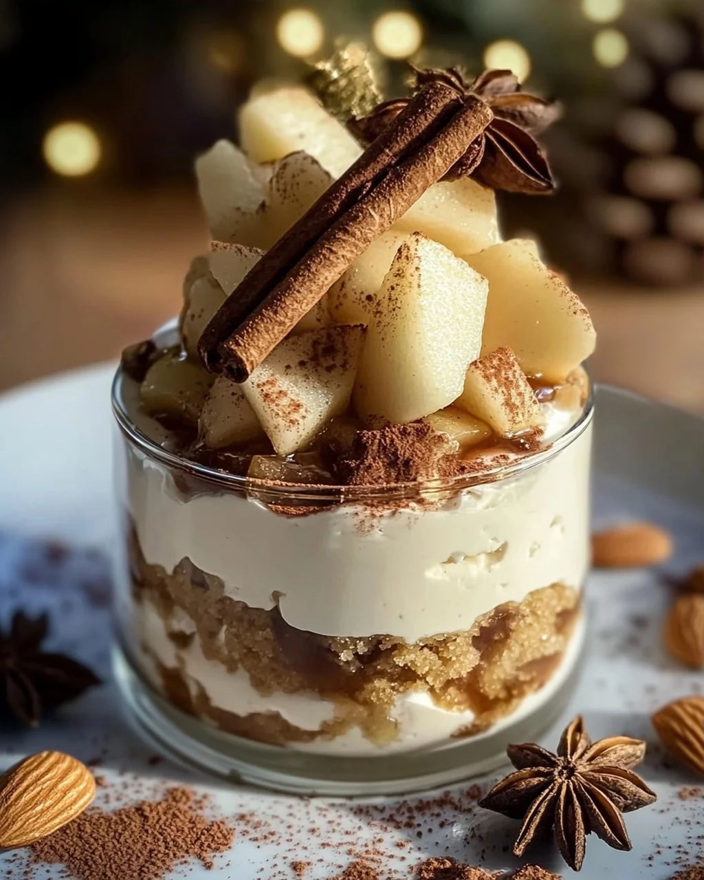 Winterliche Spekulatius-Creme mit Bratapfelkompott