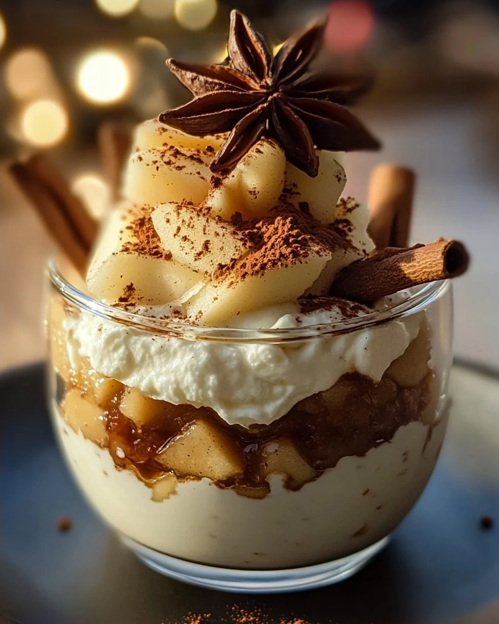 Winterliche Spekulatius-Creme mit Bratapfelkompott